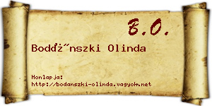 Bodánszki Olinda névjegykártya
